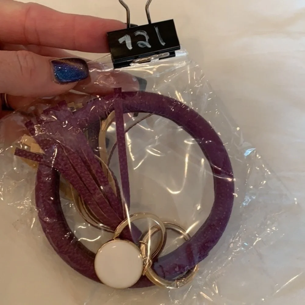 💐5/25 Bangle purple vegan leather key chain